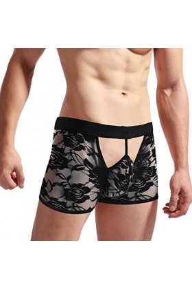 LKRSEEF Bretelle Jockstrap Gay Cosplay Erotique Slip Crossdresser Travesti Transparent Shorty Corset sous Vetement Dentelle B