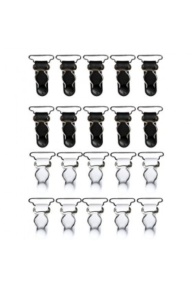 20pcs Femmes Porte-jarretelles Sangles Poignées Bas Jarretelles Crochets Blanc + 26mm