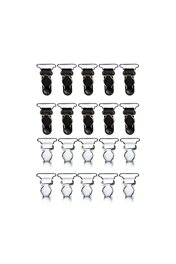 20pcs Femmes Porte-jarretelles Sangles Poignées Bas Jarretelles Crochets Blanc + 26mm