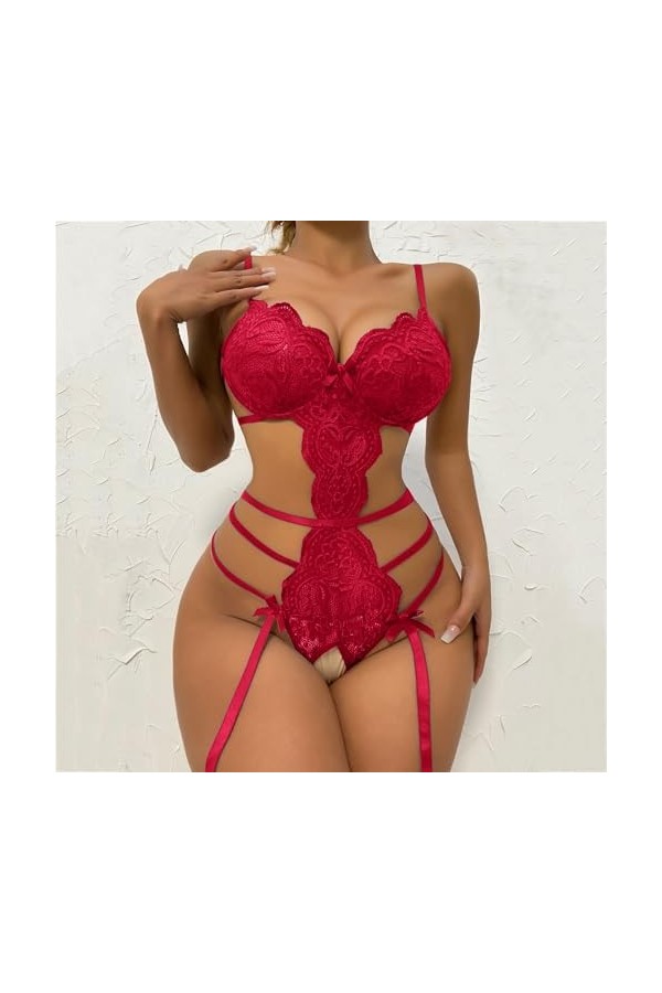 Fulidngzg Desouses Lingerie sexy pour femme SM Grande taille Sous-vêtements Lingerie érotique Sexy Babydoll Body avec trou en