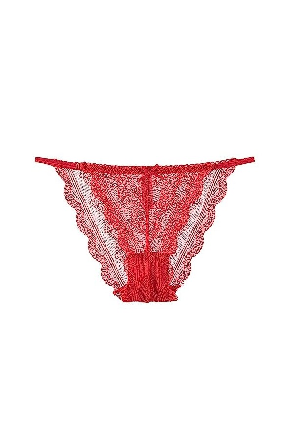 Briskorry G String Ensemble Tanga sans Couture Femme Culotte Dentelle Réglable Tanga avec Boucle en Métal Sexy Dentelle Sous-