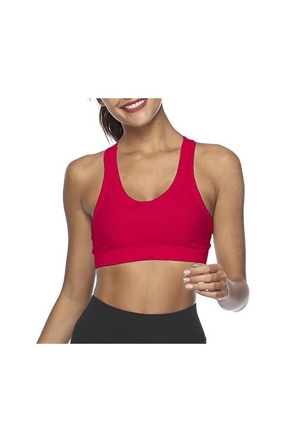 HANXIULIN Soutien-gorge rembourré pour femme - Dos nageur - Doux et confortable - Lingerie pour femme, c, S