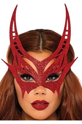 Leg Avenue- Leg AvenueA2821 Masque Diable à Paillettes Rouge Taille Unique EUR 34-38 A2821, Damen, A282122003