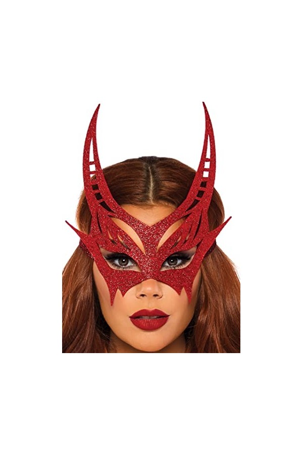 Leg Avenue- Leg AvenueA2821 Masque Diable à Paillettes Rouge Taille Unique EUR 34-38 A2821, Damen, A282122003