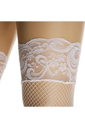 Leg Avenue Bas Chic Résille Blanc Taille Unique