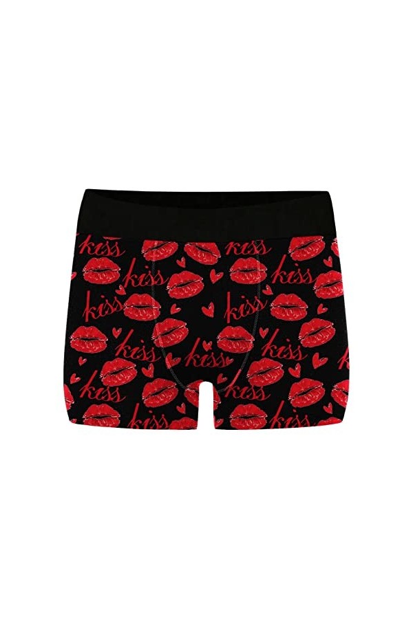 ZHIYU Femmes et Hommes Saint Valentin Imprimé Plus Taille Boxer Mid High Taille Sous-vêtements physiologiques Sous-vêtements 