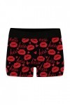 ZHIYU Femmes et Hommes Saint Valentin Imprimé Plus Taille Boxer Mid High Taille Sous-vêtements physiologiques Sous-vêtements 