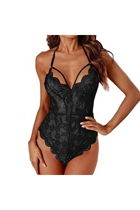 Fulidngzg Body sexy pour femme - Entrejambe ouvert - Dentelle - Lingerie sexy - Nuisette - Nuisette - Lingerie sexy - Tenue a