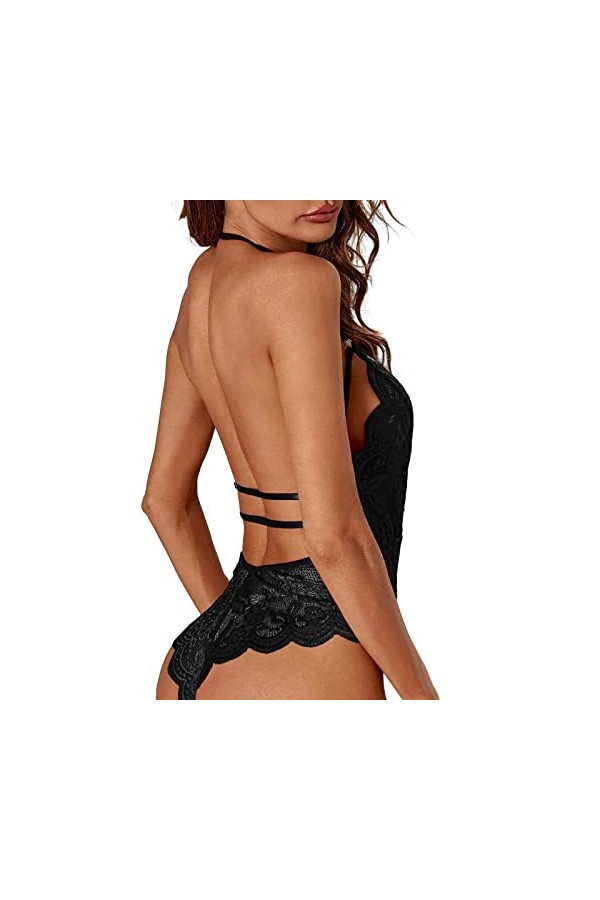 Fulidngzg Body sexy pour femme - Entrejambe ouvert - Dentelle - Lingerie sexy - Nuisette - Nuisette - Lingerie sexy - Tenue a