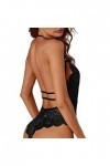 Fulidngzg Body sexy pour femme - Entrejambe ouvert - Dentelle - Lingerie sexy - Nuisette - Nuisette - Lingerie sexy - Tenue a