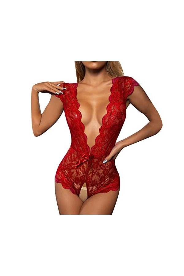 Fulidngzg Ensembles de lingerie pour femme - Grande taille - Lingerie transparente - Nuisette pour sexe - Noir - Body sexy - 