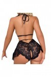 Fulidngzg Body sexy pour femme - Lingerie érotique - Grandes tailles - Nuisette - Dentelle ouverte - Lingerie sexy - Tenue en