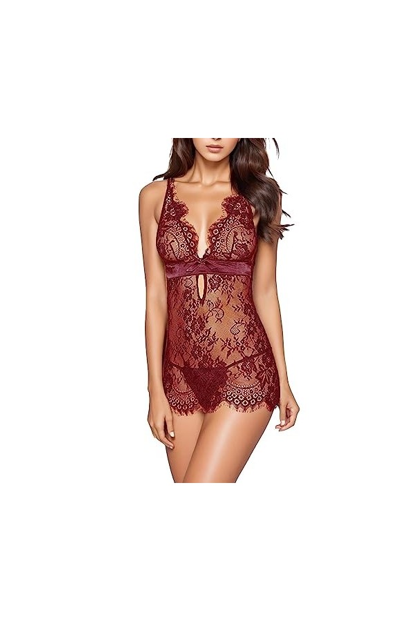 Lingerie Sexy Femme Coquine Hot Transparent sous Vetements Feminins Sexy Lingerie Femme Dentelle Nuit Ensemble Lingerie Femin