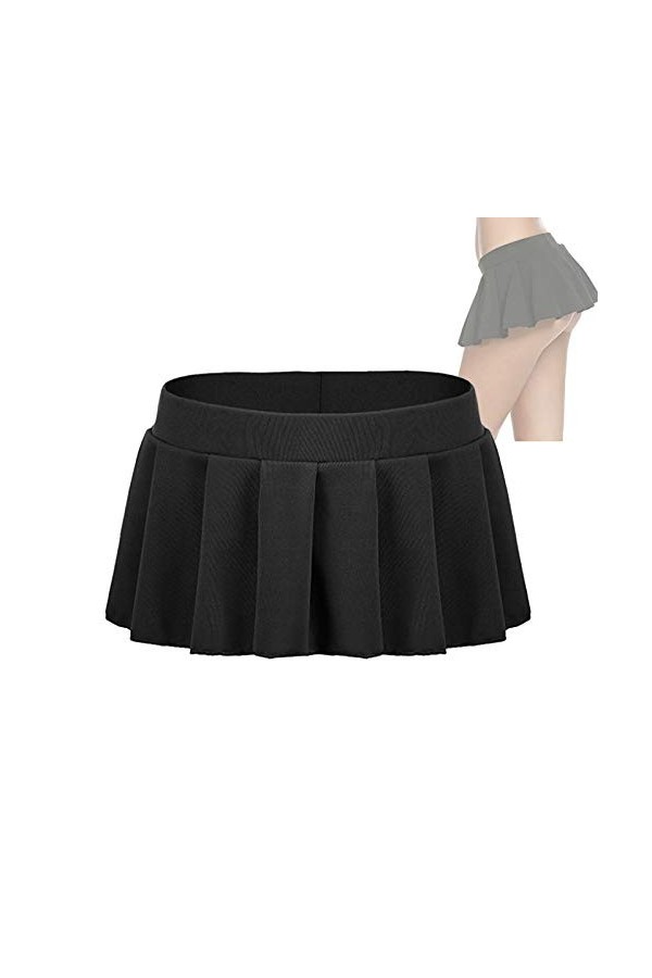 Vandove Super Mini Jupe, Fille Sexy Écolières Plissées Jupe Femmes Très Courte Lingerie Cosplay Vêtements De Nuit Uniforme Co