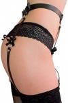 Jarretière réglable avec harnais de jambe et porte-jarretelles punk gothique avec clip en métal noir 