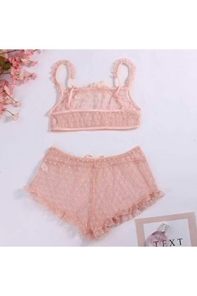 ZHIYU Sous-vêtement sexy en dentelle avec string Noir Taille M, Rose, L