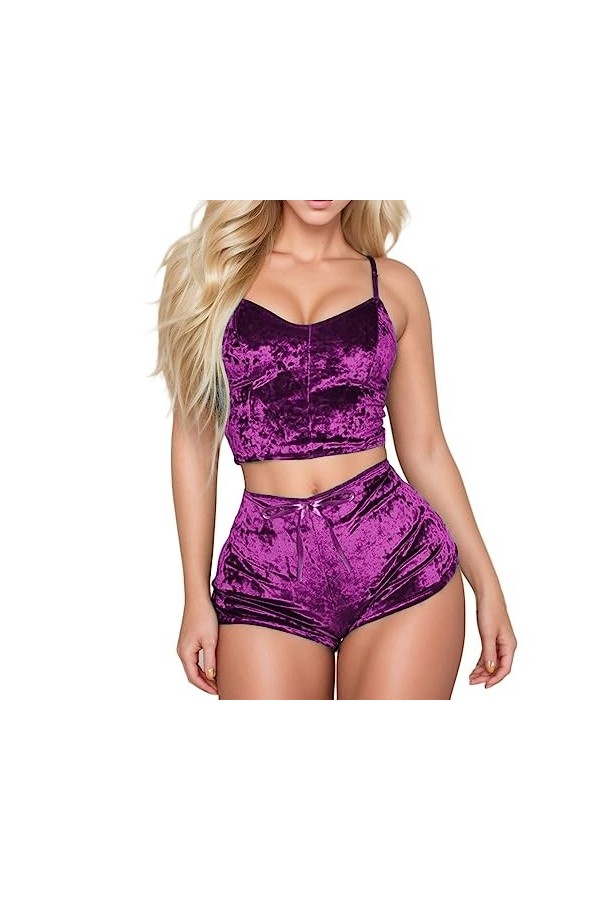 Zannycn Ensemble de lingerie sexy pour femme - Ensemble de sous-vêtements érotiques - Ensemble de sous-vêtements en dentelle 