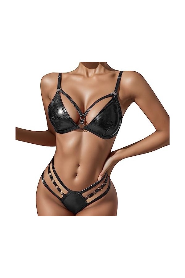 Zannycn Ensemble de lingerie sexy pour femme - Tenue sexuelle - Lingerie sexy - Lingerie érotique - Ensemble soutien-gorge et