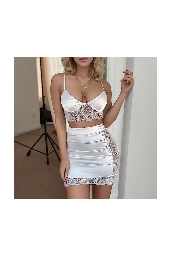 Zannycn Ensemble de lingerie sexy pour femme - Soutien-gorge érotique et culotte - Ensemble de sous-vêtements pour femme - En