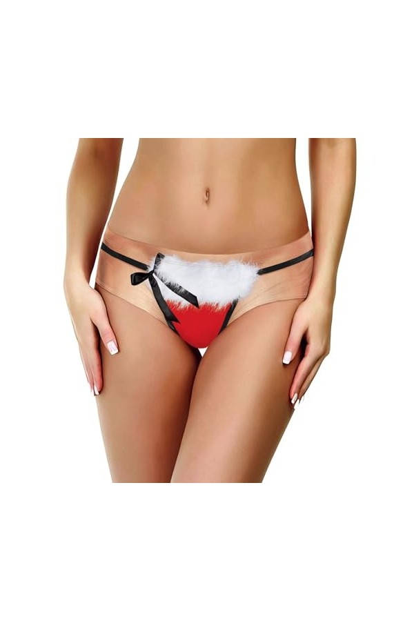 Briskorry Sous-vêtements de Noël pour femme - Sous-vêtements amusants pour femme - Imprimé de Noël - Slip amusant - Taille mo