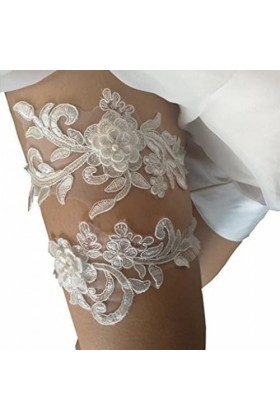 LENVOD 1 paire de jarretelles en dentelle pour femme - Accessoires de robe de mariée - Jarretière pour femme