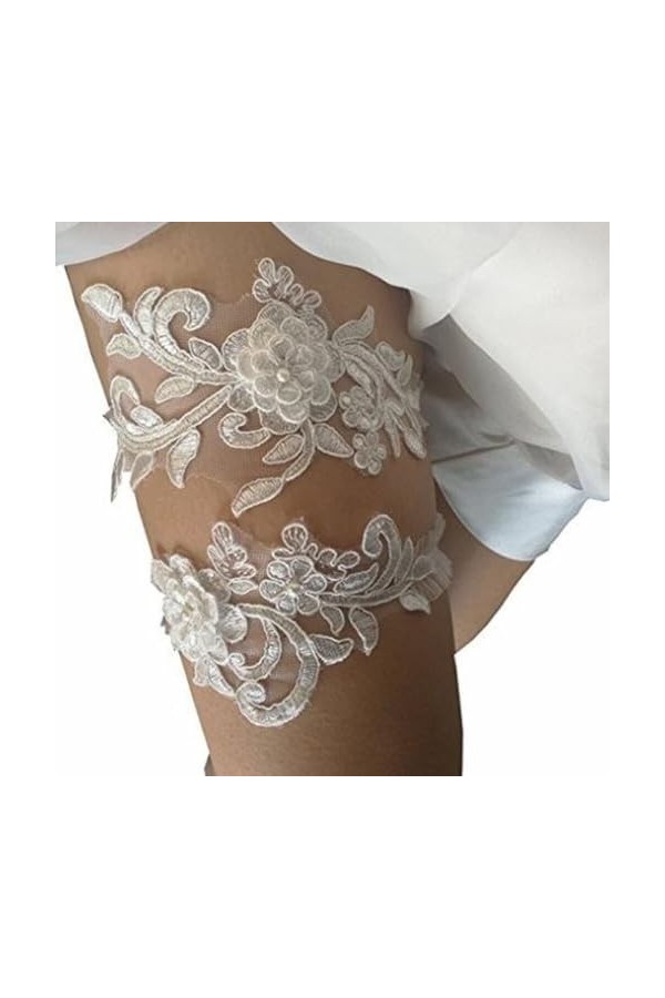 LENVOD 1 paire de jarretelles en dentelle pour femme - Accessoires de robe de mariée - Jarretière pour femme