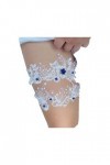 Flayem De mariée Jarretière Mariage Bleu perle Jarretières Dentelle Ceinture Élastiqué La cuisse Bague Jambe Accessoires pour
