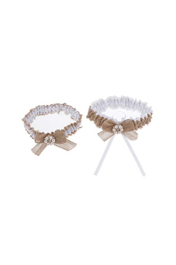 Baoblaze 2 Pièces Jarretière de Mariage - Élastique Jarretière de Mariée - Cristaux en Forme de Papillon - Accessoires pour R