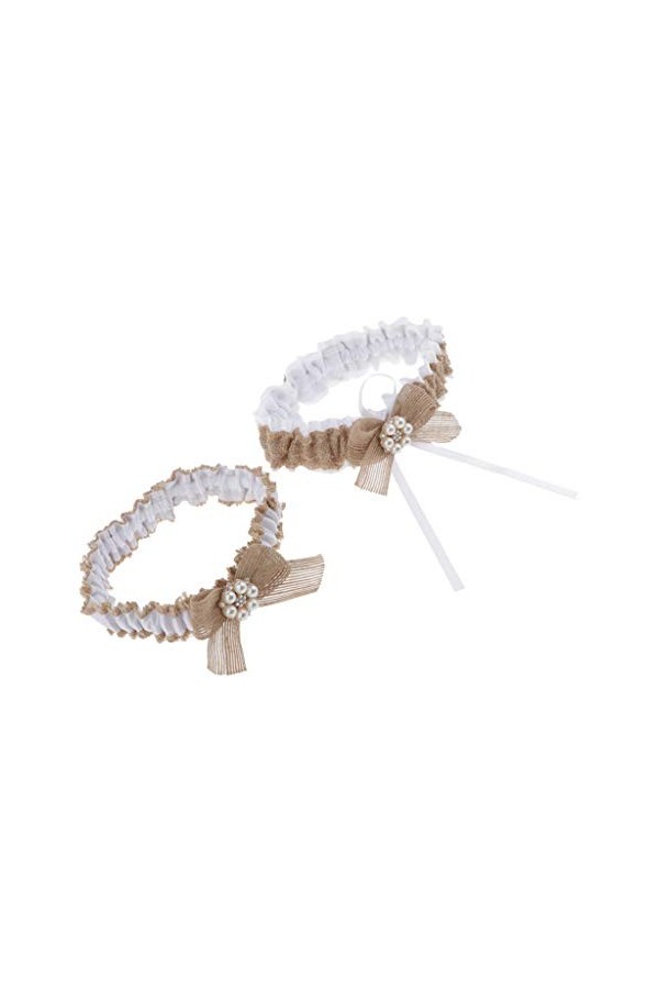 Baoblaze 2 Pièces Jarretière de Mariage - Élastique Jarretière de Mariée - Cristaux en Forme de Papillon - Accessoires pour R