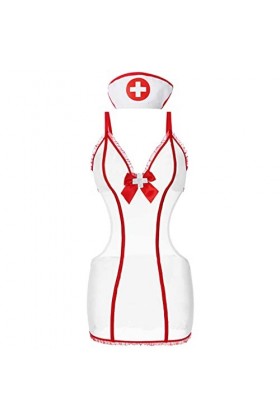 Costume femmes Cosplay infirmière uniforme Lingerie nuisette ensemble infirmière vêtements de nuit pour jeu de rôle Mini robe