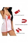 Costume femmes Cosplay infirmière uniforme Lingerie nuisette ensemble infirmière vêtements de nuit pour jeu de rôle Mini robe
