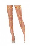 Flayem Sexy Leg Wraps Jarretière Brillant Élastique Or Cuir Croix Bandage Brillant Raves Fête Danse Musique Festivals Costume