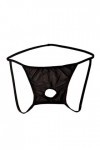 Papapai Sous-vêtements sexy pour homme, ouverture en maille transparente, taille basse - Noir - Taille Unique