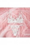 Cosmétique Cosmétique Broderie Fleurs Soutien-gorge Dentelle Bustier Sexy G-String Action Figure Sexy, Blanc., L