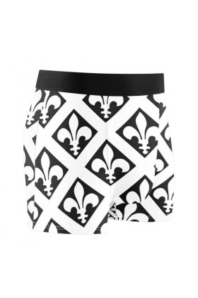ODAWA Boxer pour homme avec ceinture couverte - Sous-vêtements respirants et extensibles, Motif fleur de lys croisée, Medium