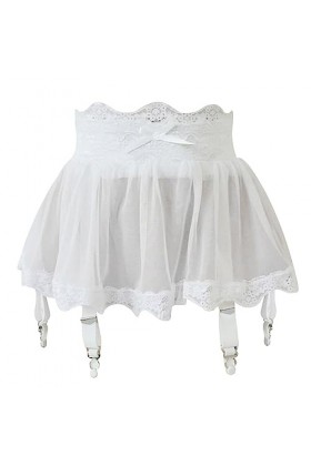 Générique Femme Porte-Jarretelles, Women Dress Lingerie Plus Size Bandage Garter Stocking Suspendus Jarretelles Lace Mesh Fem