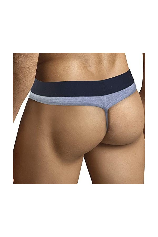 ARIUS String en coton pour Homme Sexy Gris - String Homme - String String Fil Hommes Sensuel - g-String Chevalier, gris, S