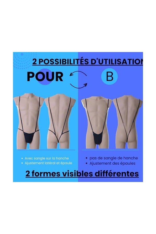 ARIUS Body String Homme - Bodysuit Dos Nu Homme - Bodysuit Homme Sexy - Bodysuit String - Borat Homme - Mankini Homme - Strin