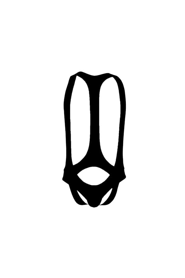 Générique sous-vêtements pour Hommes Gilet Une pièce Extensible Uniforme de Lutte Triangle Creux String Justaucorps Noir,S 