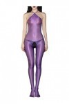 Alvivi Femme Bodysuit Brillant Ouvert Entrejambe Bodystocking Catsuit Lingerie Nuisette Sexy Erotique Combinaison Sans Manche