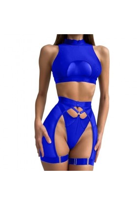 Lingerie Ensemble Femme, Femme Ensemble de Lingerie Sexy Babydoll Imprimé Léopard Push Up Bra Soutien-Gorge et String Culotte