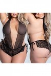 Fulidngzg Lingerie sexy pour femme - En résille - Noir - Nuisette ouverte - Lingerie sexy - Tenue avec trou SM - Body gainant