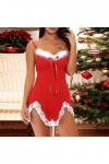 Fulidngzg Costume sexy pour femme - Robe de Noël - Grandes tailles - Lingerie érotique XXL - Robe de Noël - Lingerie mignonne