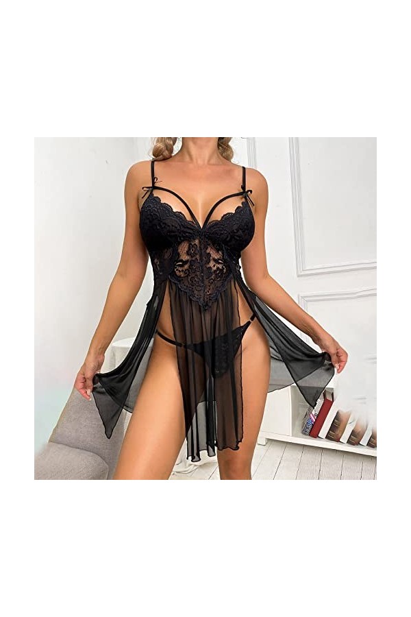 Lingerie Nuisette Femme Sexy Lingerie Babydoll Erothique Uniforme Sexy Robe Transparente Tenu Sexy Hot Nuisette Sexy Sensuell