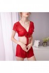 Lingerie Intime Femme sous-vêtements en Dentelle Chaude Chemise de Nuit Lingerie Sexy 2 pièces Vêtements de Nuit pour Femmes 