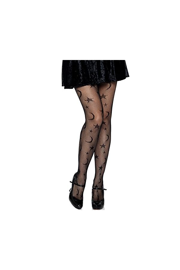 Leg Avenue Celestial Net Collants, Noir, Taille Unique Femme