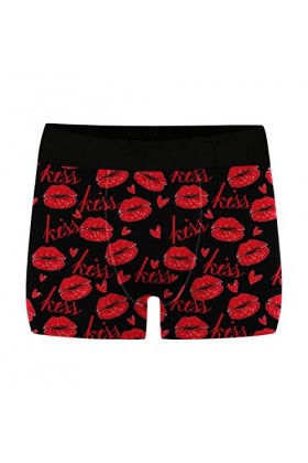 DUHGBNE Femmes et Hommes Saint Valentin Imprimé Grande Taille Boxer Mid High Taille Sous-vêtements physiologiques Sous-vêteme