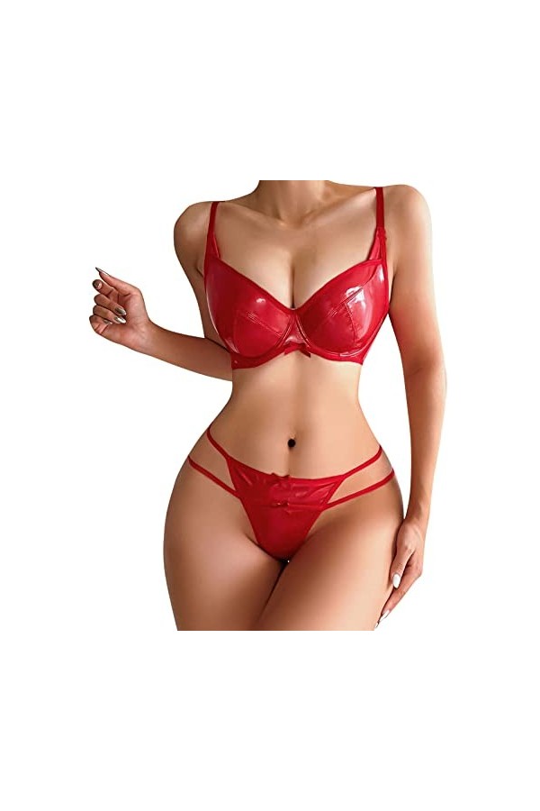 Ensemble Lingerie Femme Hot Sexy Bodysuit Femmes Sexy Mode en Cuir sous-Vêtements Sexy Lingerie Pyjamas Ensembles Lingerie so