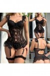 Lingerie Sexy Femme Coquine Hot, Ensemble de Lingerie pour Femmes avec Porte-Jarretelles Soutien-Gorge Sexy et Culotte en Den