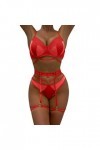 Hanxiulin Soutien-gorge de sport push-up - Nuisette - String érotique - Ensemble de bretelles en dentelle - Soutien-gorge et 